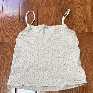 Brandy Melville Cream Floral Tank Top